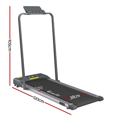 Everfit Treadmill Electric Walking Pad Under Desk Home Gym Fitness 380mm Grey