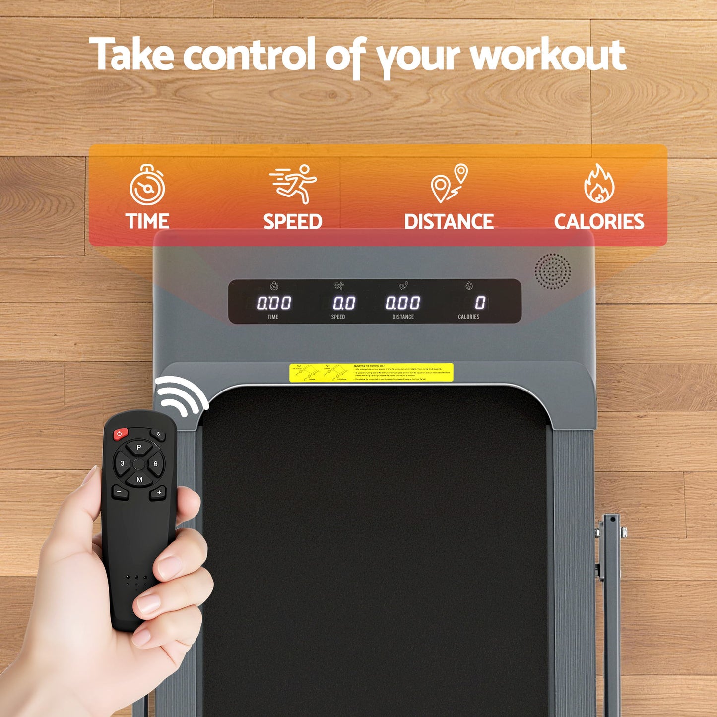 Everfit Treadmill Electric Walking Pad Incline Under Desk 380mm Grey