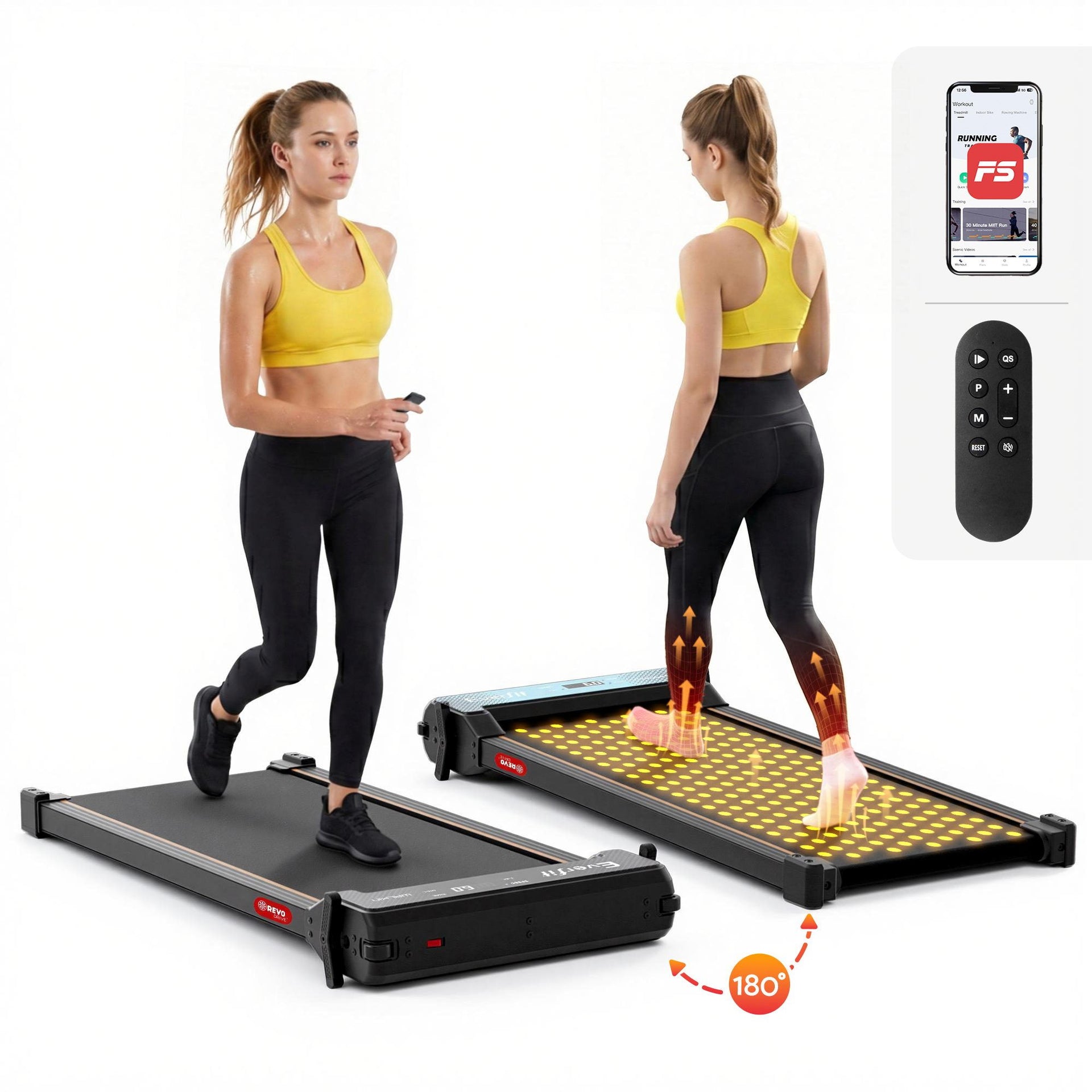 Everfit 2 in 1 Walking Pad Treadmill Dual-Sided Under Desk Treadmills with Foot Massage for Home Gym with App Control Black Everfit 2 in 1 Walking Pad Treadmill Dual-Sided Under Desk Treadmills with Foot Massage for Home Gym with App Control Black
