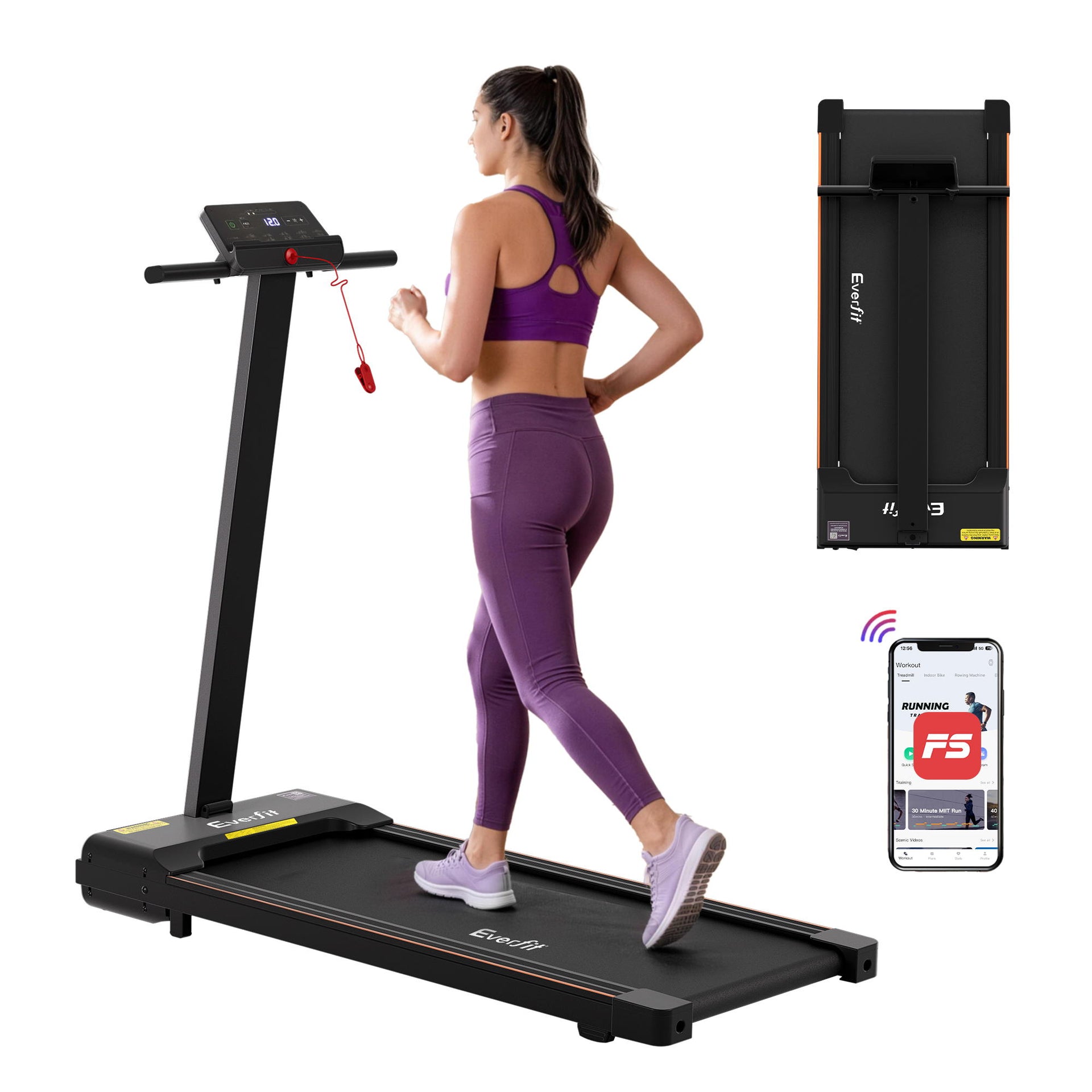 Everfit Walking Pad Treadmill 2 in 1 Foldable for Home Gym 40cm Wide Belt 12 Programs with App Everfit Walking Pad Treadmill 2 in 1 Foldable for Home Gym 40cm Wide Belt 12 Programs with App