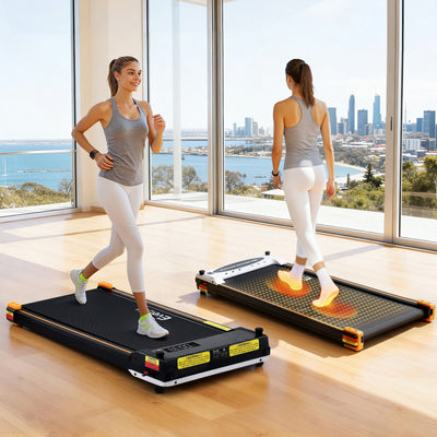 Everfit 2 Side Walking Pad Treadmill with Massage Function Fitness 380mm Black