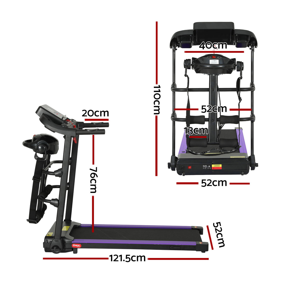 Everfit Treadmill Electric Home Gym Fitness Exercise Machine w/ Massager 400mm