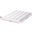 Giselle Bedding 1500GSM Bamboo Pillowtop Mattress Topper 10cm Thick Pad for Back Pain Relief, High Loft Cooling Underlay for Dorm & Guest Bed, 45cm Deep Pocket Queen