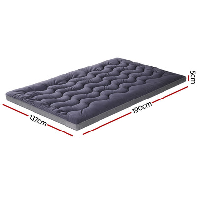 Giselle 5cm Mattress Topper Pillowtop toppers Bamboo Charcoal Double