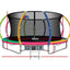 Everfit 14FT Trampoline Round Trampolines With Basketball Hoop Kids Present Gift Enclosure Safety Net Pad Outdoor Multi-coloured