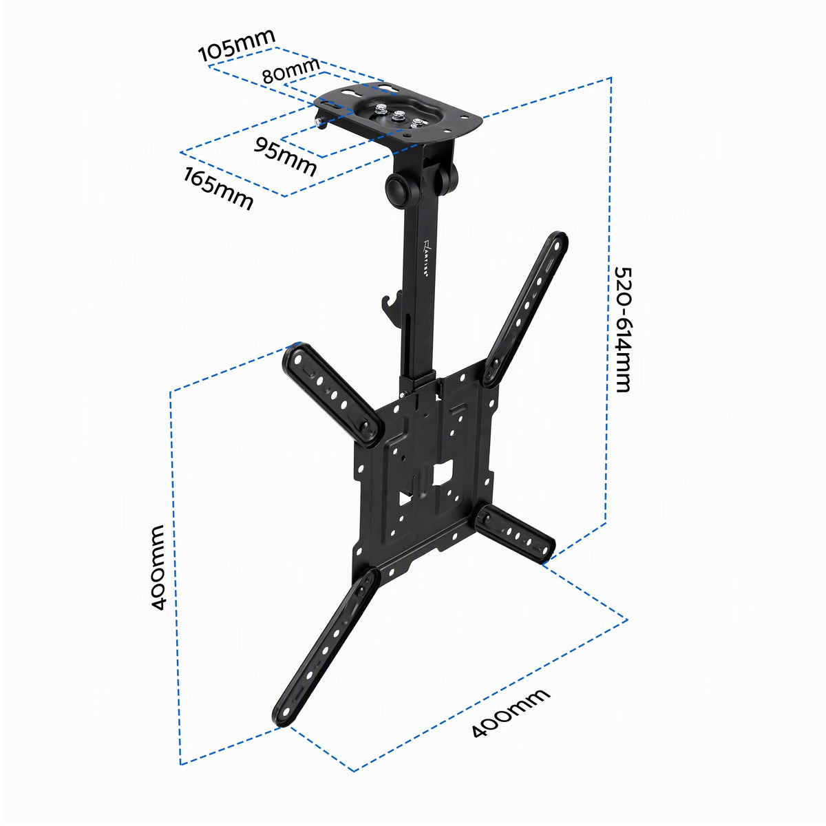 Artiss Ceiling TV Mount 23-55 Inch Flip Down Folding VESA 400x400 Height Adjustable Swivel