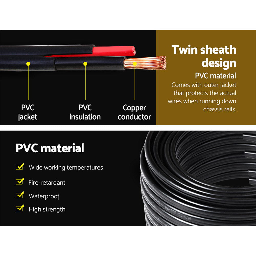 Twin Core Wire Electrical Automotive Cable 2 Sheath 450V 6MM 30M