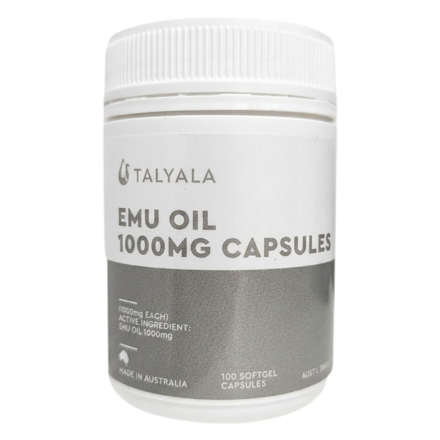 Talyala Emu Oil 1000 mg Capsules - 100 Softgel Capsules Jar