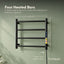 Tatibah 4 Bar Heated Towel Rack Electric Warming Rails + Timer Matte Black