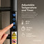 Tatibah 4 Bar Heated Towel Rack Electric Warming Rails + Timer Matte Black