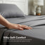 Tatibah Queen Bamboo Viscose Bed Sheet Set Deep 400 Thread Count - Charcoal
