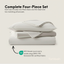Tatibah King Bamboo Viscose Bed Sheet Set Deep Fit 400 Thread Count - White