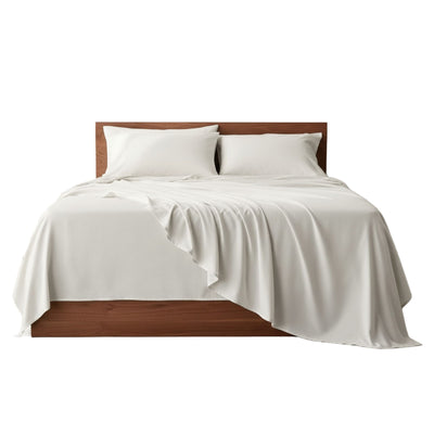 Tatibah Queen Bamboo Viscose Sheet Set Deep Fit 400 Thread Count - White