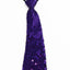 Teen Boys Kids Purple Sequin Elastic Neck Tie