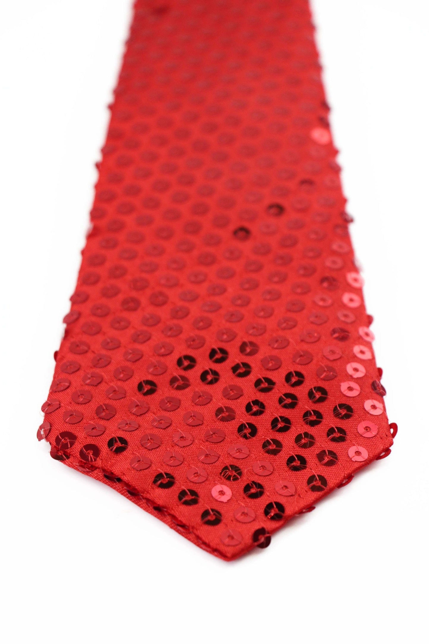 Teen Boys Kids Red Sequin Elastic Neck Tie