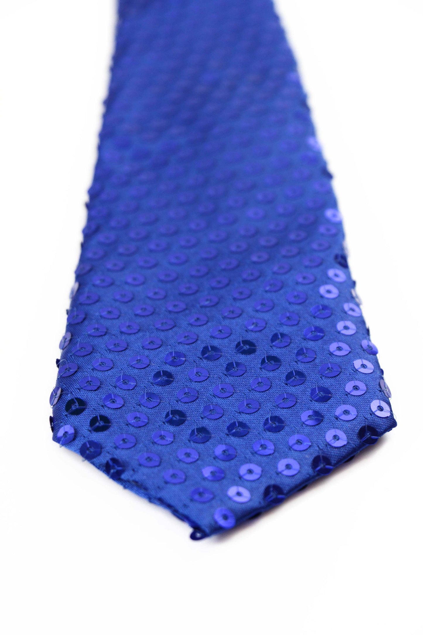 Teen Boys Kids Royal Blue Sequin Elastic Neck Tie