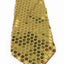 Teen Boys Kids Yellow Gold Sequin Elastic Neck Tie