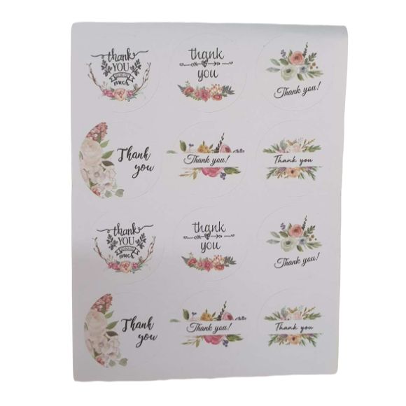 Thank You Stickers Packaging Round Envelope Gift Labels