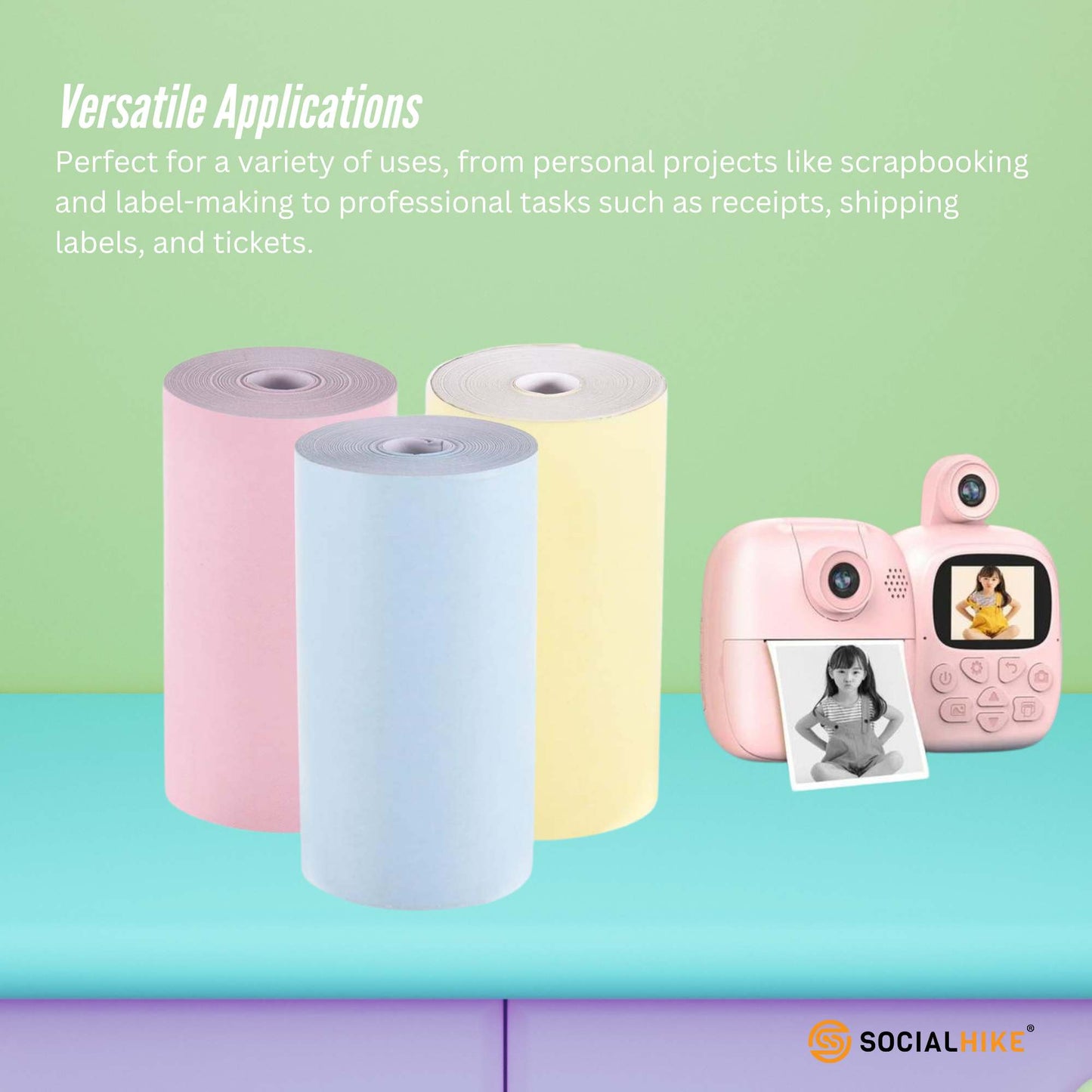 Social Hike Thermal Paper Camera Rolls Colour - Instant Print Printer Refill