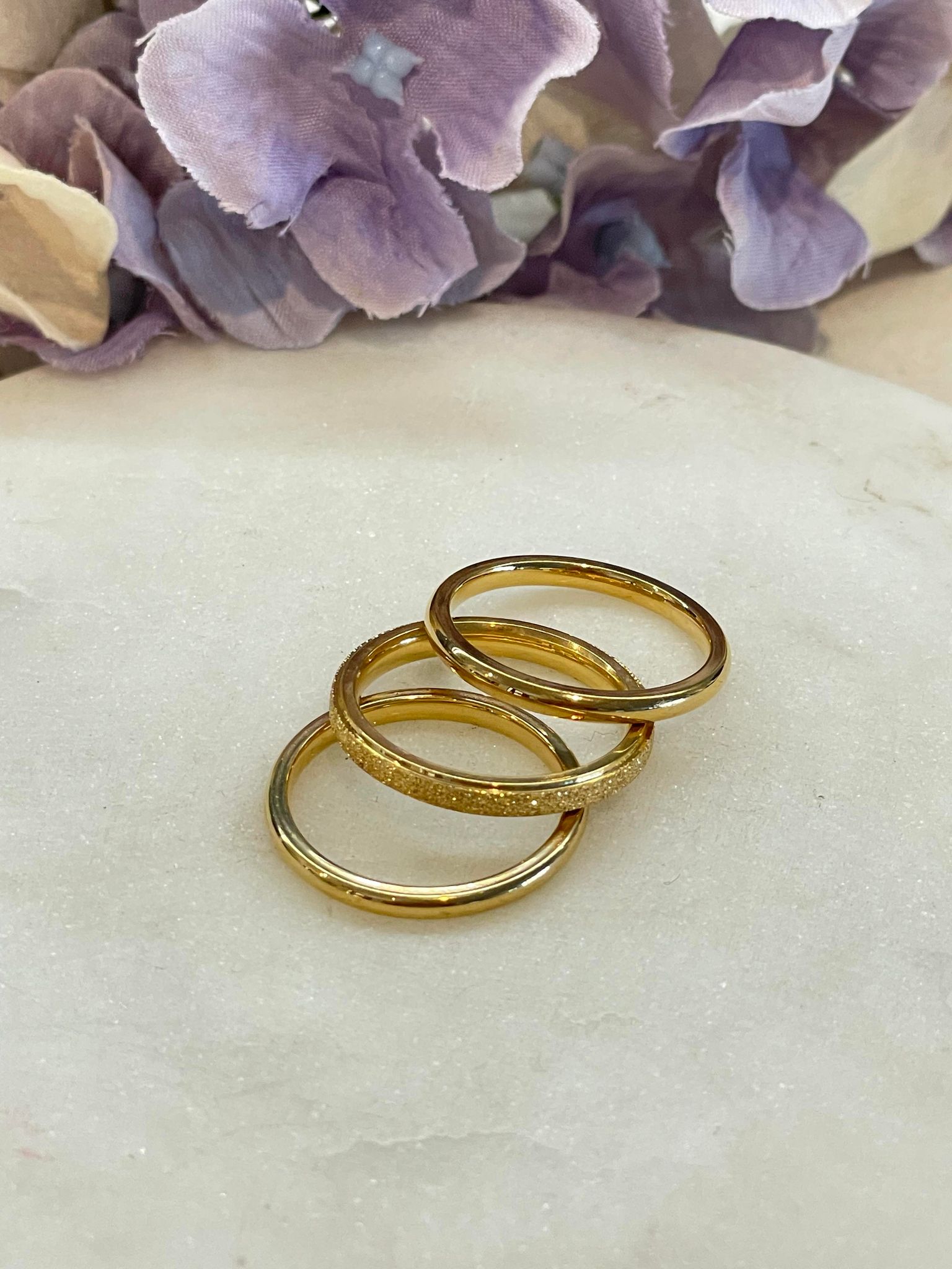 Three is better than one gold rings - size 7 – Tarnish Proof Jewellery
