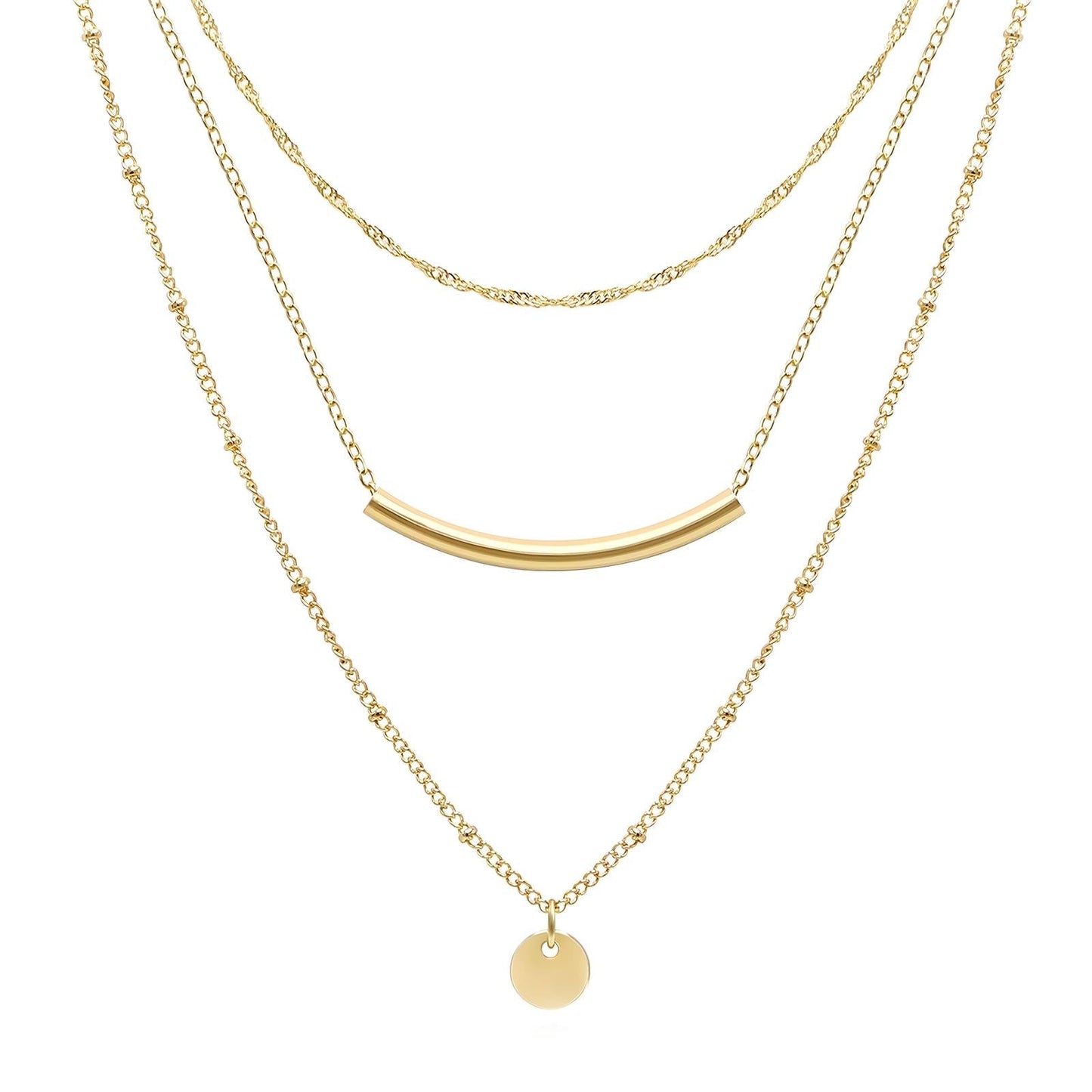 Three tiers of gold necklace – Tarnish Proof Jewellery