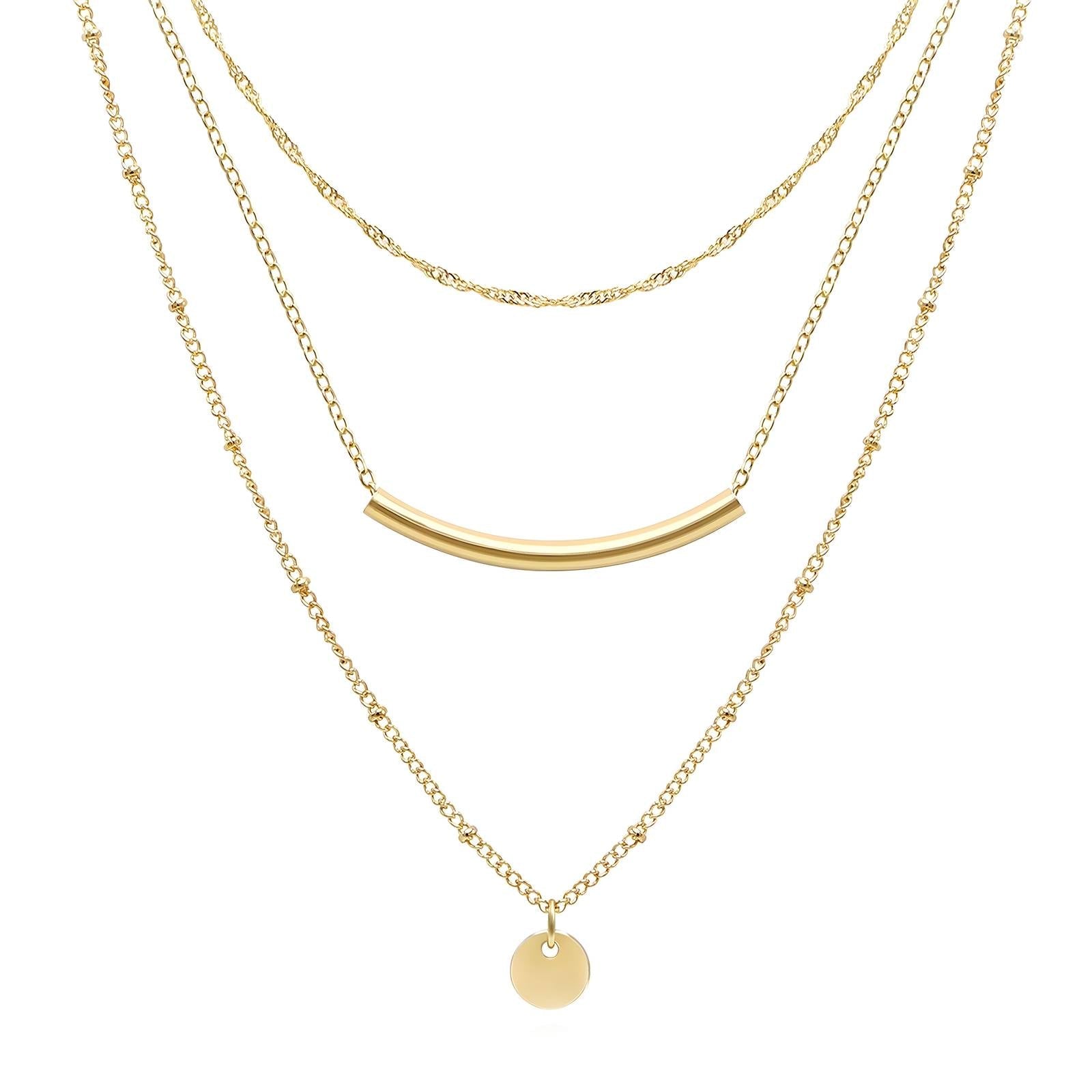 Three tiers of gold necklace – Tarnish Proof Jewellery