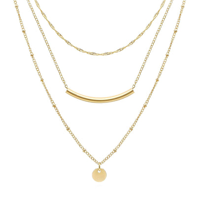 Three tiers of gold necklace – Tarnish Proof Jewellery