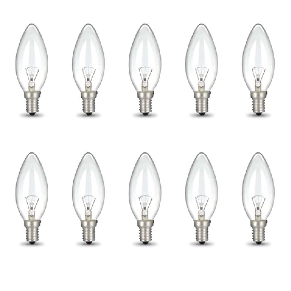 Tooleroo 10x E14 40W C35 Candle Bulbs 220-240V Salt Lamp Replacement