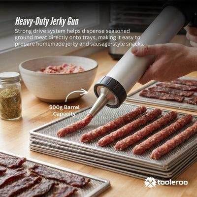 Tooleroo 15" Beef Jerky Gun Aluminium Homemade Sausage Making Cannon Kit