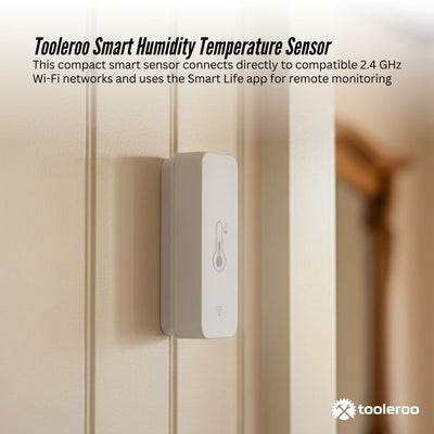Tooleroo 2x Smart Humidity Temperature Sensor Wi-fi Indoor Thermometer