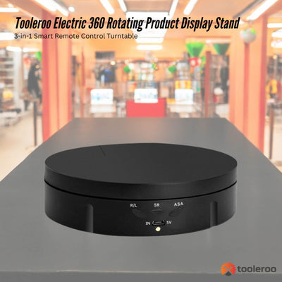 Tooleroo 360 Rotating Display Stand Electric Turntable Photography - Black