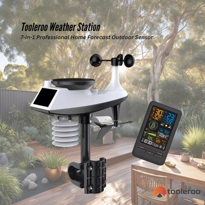 Tooleroo 7-in-1 Automatic Weather Station WiFi Outdoor Sensor Forecast