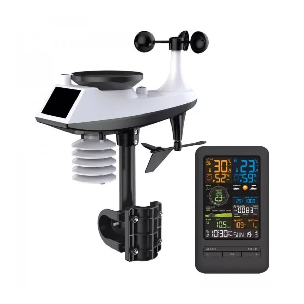 Tooleroo 7-in-1 Automatic Weather Station WiFi Outdoor Sensor Forecast