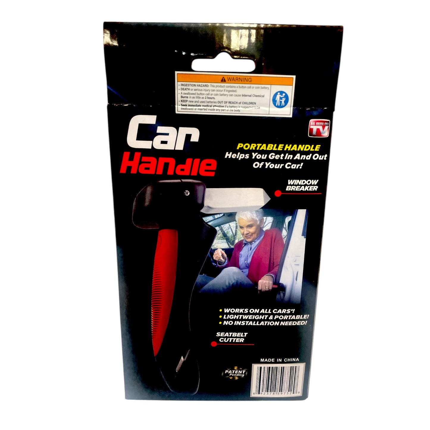 Tooleroo Car Cane Door Handle - Portable Elderly Stand Aid LED Light Hammer Bulk