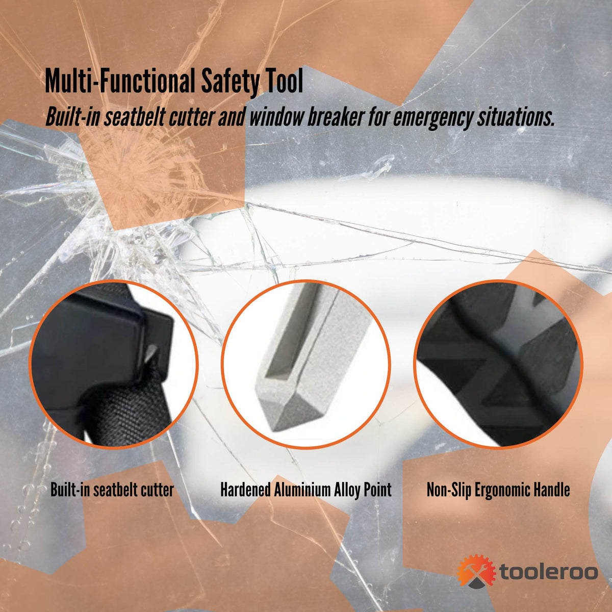 Tooleroo Car Cane Handle 3-in-1 Handy Grip - Lightweight Mobility Tool