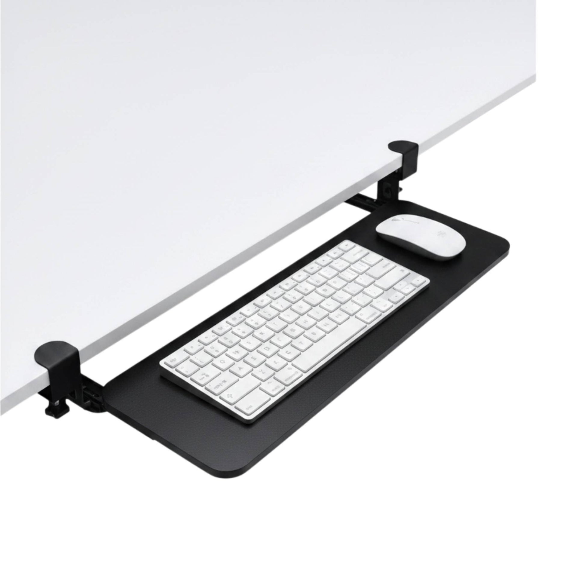 Tooleroo Computer Keyboard Tray Under Desk Clamp On Pull Out 65cm - Black