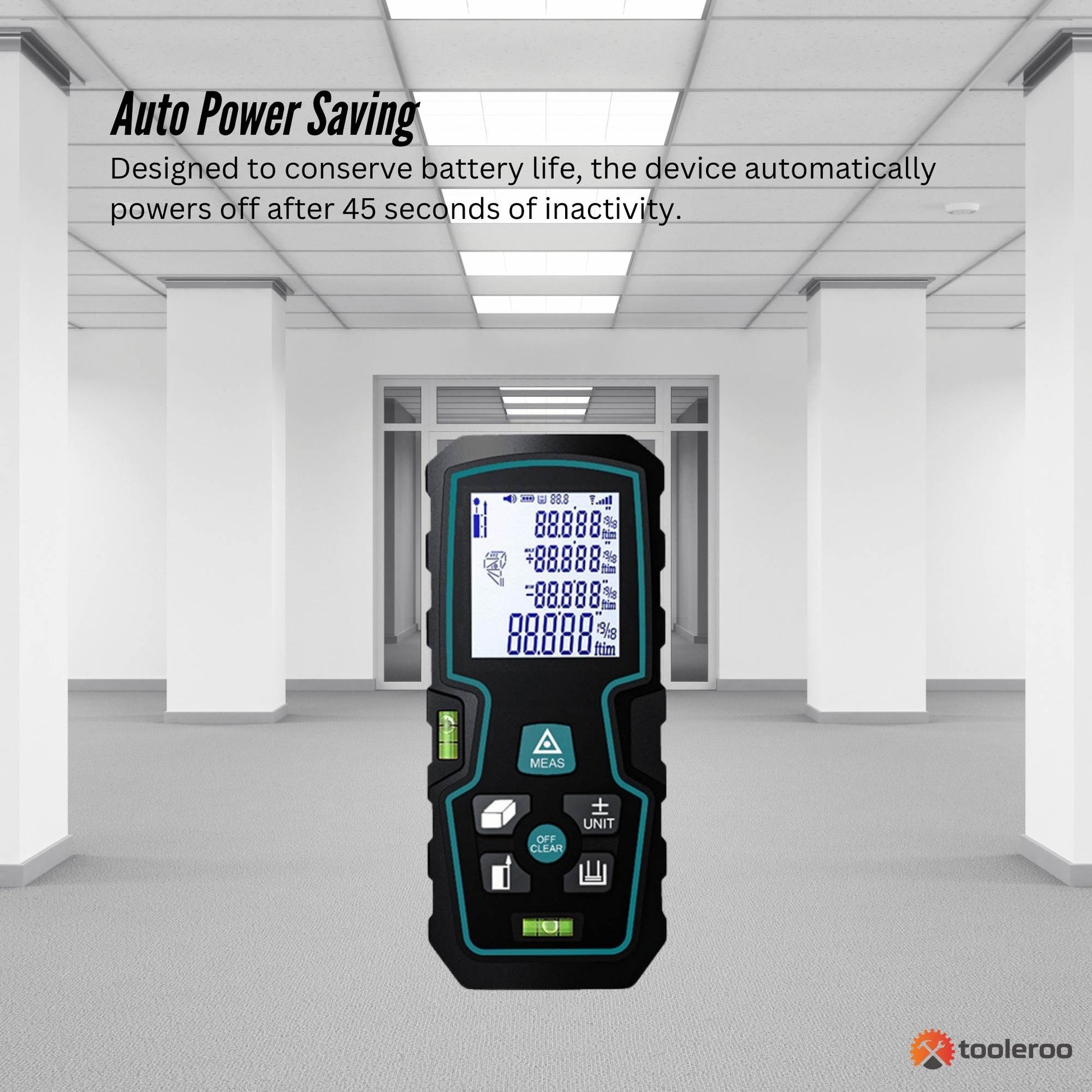 Tooleroo Digital Laser Distance Measurer - LCD Area Volume Meter Tool