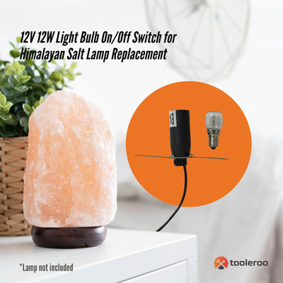 Tooleroo Salt Lamp Switch + E14 Bulb - Replacement Parts for Himalayan Lamp