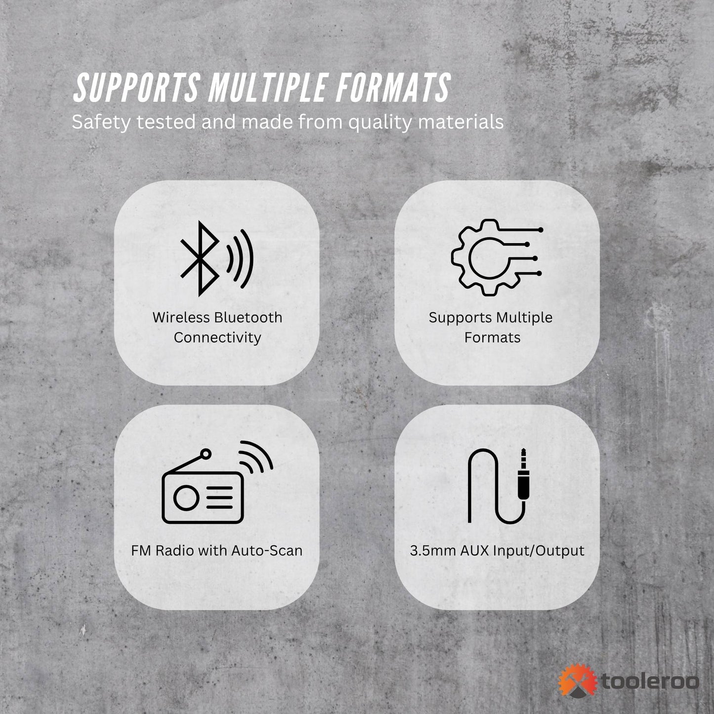 Tooleroo USB Rechargeable Desktop CD Player Speaker – Bluetooth Portable White