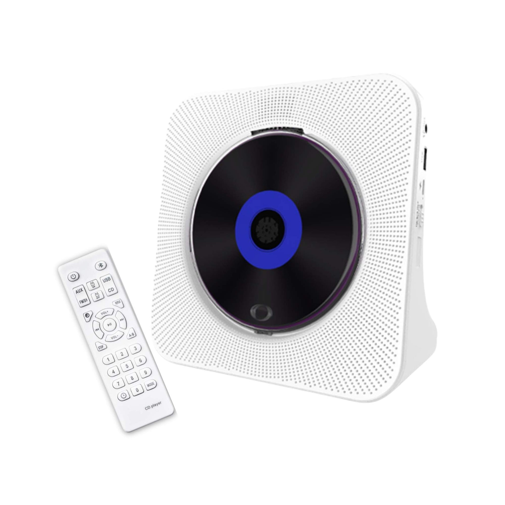 Tooleroo USB Rechargeable Desktop CD Player Speaker – Bluetooth Portable White