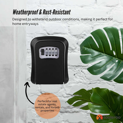 Tooleroo Wall Mount Key Lock Box 4-Digit Weatherproof Combination Safe