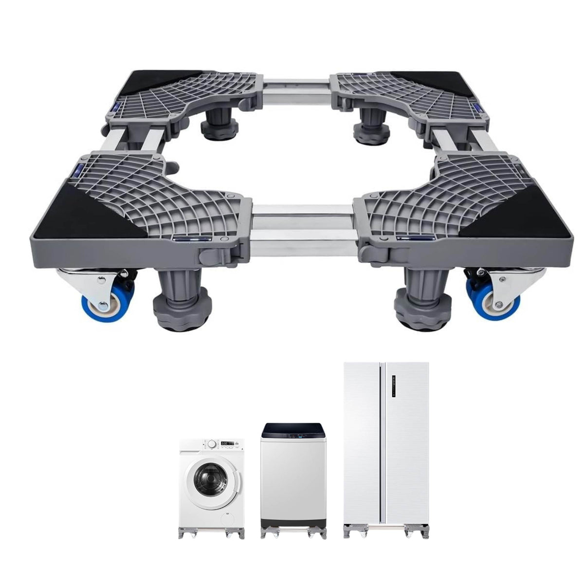 Tooleroo Washing Machine Stand - 200Kg Adjustable Wheeled Appliance Base