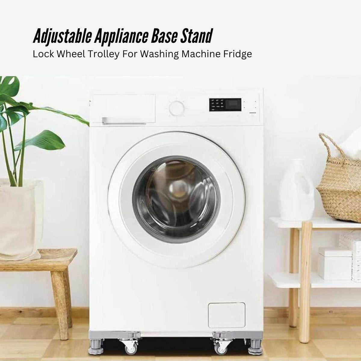 Tooleroo Washing Machine Stand - 300Kg Adjustable Wheeled Appliance Base
