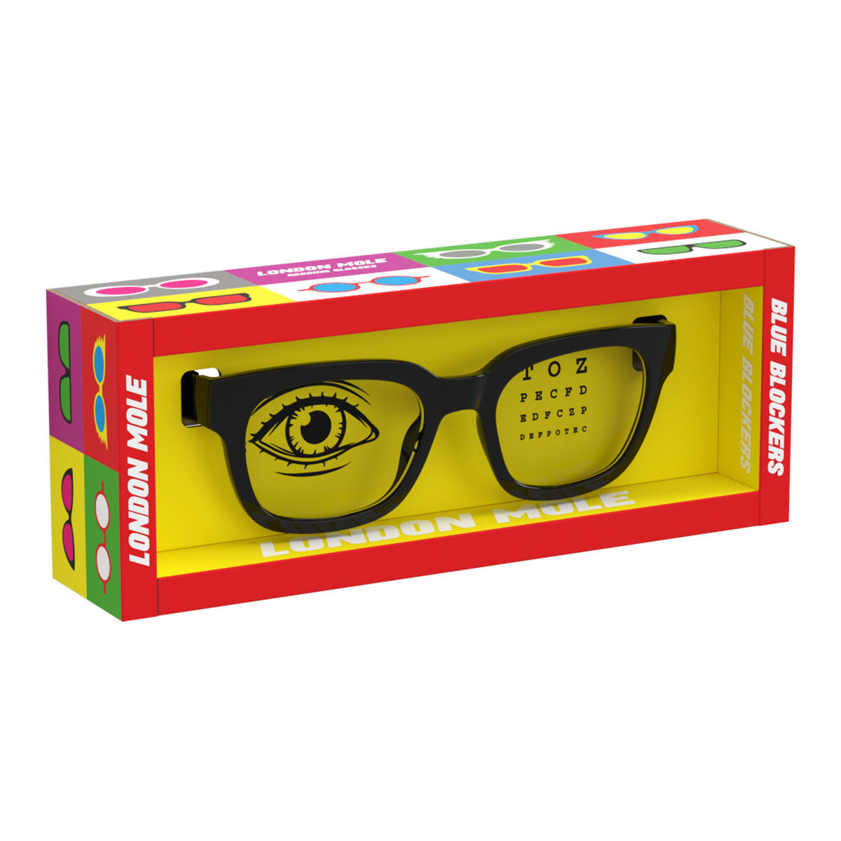 London Mole Tricky Blue Blocker Glasses Gloss Black