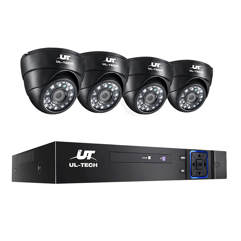 UL-TECH 1080P Security Camera System 4CH DVR with 4 CCTV Dome Cameras