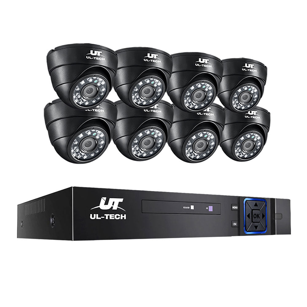 UL-TECH 1080P Security Camera System 8CH DVR with 8 CCTV Dome Cameras