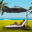 Instahut Outdoor Umbrella 3M Cantilever Beach LED Garden Shade Patio Charcoal