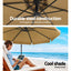 Instahut 3M Umbrella with 48x48cm Base Outdoor Umbrellas Cantilever Sun Beach UV Beige