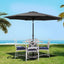 Instahut Outdoor Umbrella 3m Base Beach Pole Garden Tilt Sun Patio UV Black