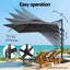 Instahut Outdoor Umbrella 3m Umbrellas Cantilever Stand Sun Roma 360 Degree Charcoal